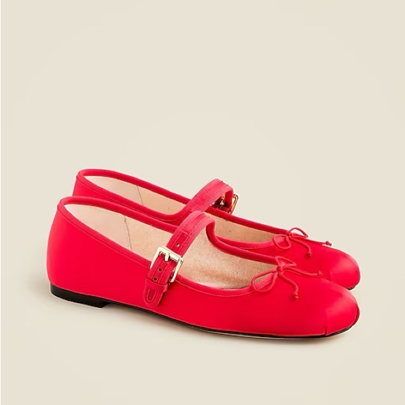 J. Crew Red Flats with Bow - Picture 2 of 4